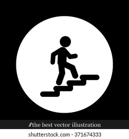 stairs man icon