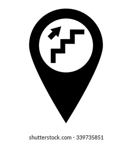 stairs - map pointer vector icon