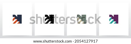 Stairs On Letter Logo Design N Foto stock © 