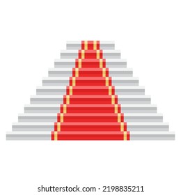 Stairs pixel art. Vector illustration.