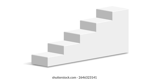 Stairs podium stage vector, symbolizing ascent, progress, and achievement. Ideal for presentations, awards ceremonies, business success, or educational milestones.