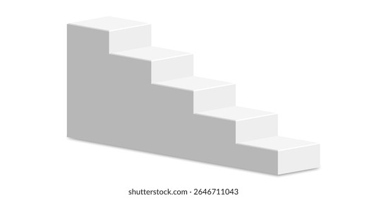 Stairs podium stage vector, symbolizing ascent, progress, and achievement. Ideal for presentations, awards ceremonies, business success, or educational milestones.
