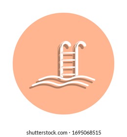 Stairs to the pool badge icon. Simple glyph, flat vector of spa icons for ui and ux, website or mobile application
