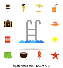 stairs to the pool flat icon. Summer icons universal set for web and mobile