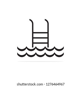 Stairs to the pool Icon. Vector concept illustration for design.
