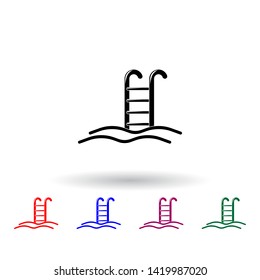 stairs to the pool illustration multi color icon. Elements of spa set. Simple icon for websites, web design, mobile app, info graphics