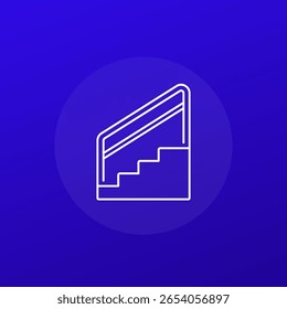 Escadas com o ícone de corrimão no projeto da linha