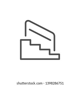 Stairs And Railing Line Outline Icon