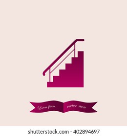 stairs  with  railings, icon