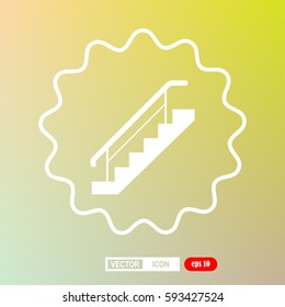 stairs  with  railings, icon, vector