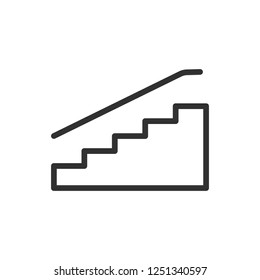 stairs with railings. linear icon. Line with editable stroke
