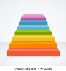 Stairs in Rainbow Colors. Concept Of Creative Growth. Vector illustration