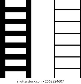 Stairs realistic icon set. Architectural object staircase up steps black flat and line vector collection isolated on transparent background. Modern templates interior staircase architecture direction.