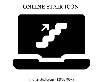 Stairs search icon. Editable Stairs search icon for web or mobile.