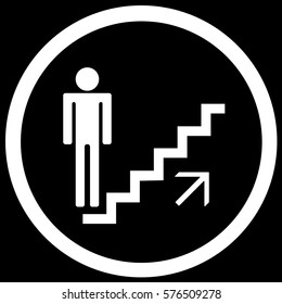 Stairs Sign Up Black. Vector.