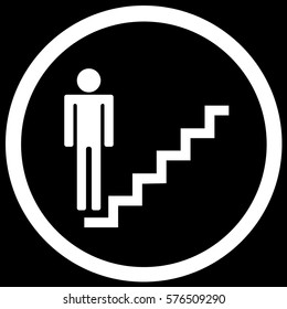 Stairs Sign Black. Vector.