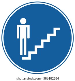 Stairs Sign Blue. Vector.