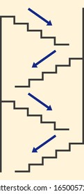 Escaleras de señalización de imagen vectorial aislada