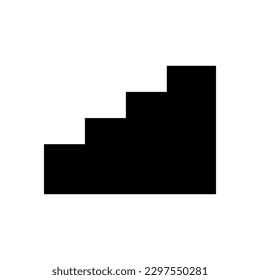 Stairs silhouette icon. Floor. Vector.