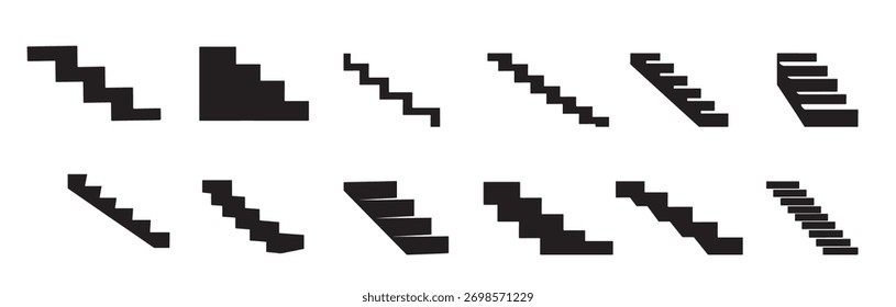 stairs silhouette white background vector