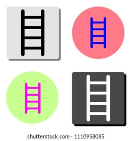 stairs. simple flat vector icon illustration on four different color backgrounds