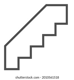 Stairs, square line vector icon