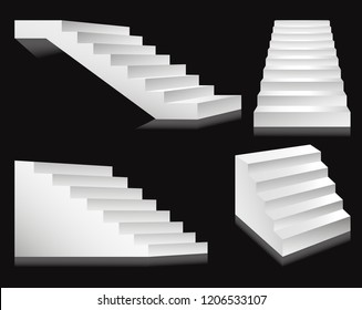 Stairs or staircases and podium ladders.