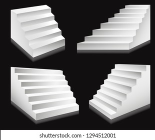 Escaleras o escaleras y vectores de escaleras de podio