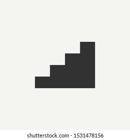 Stairs, stairwell, up icon. Vector illustration, flat design.