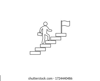 Stairs, stairwell, walks up icon. Vector illustration, flat design.