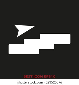 stairs, steps, growth, vector icon, eps10