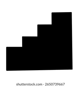escadas com degraus indicando passo a passo silhueta preta desenho ilustração escada
