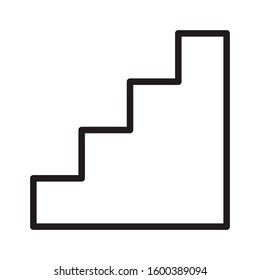 Stairs, steps Real Estate Vector Line Icon isolated on white background EPS Vector