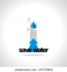 stairs steps save water open door concept