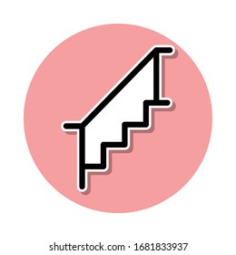 Stairs sticker icon. Simple thin line, outline vector of web icons for ui and ux, website or mobile application