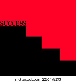  STAIRS TO SUCCESS CONCEPT VECTOR POSTER