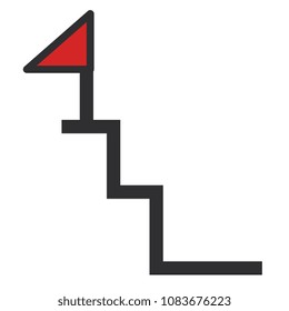 stairs up with success flag