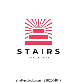 Stairs to Success Logo Design Vector