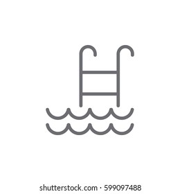 Stairs of the swimming pool icon. spa vector illustration on white background