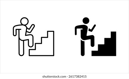Stairs symbol set. Stairs vector icons. Stairway symbols. vector illustration on white background