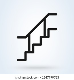 Stairs Symbol Vector Illustration. Flat vector web icon