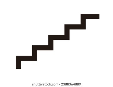 Stairs Symbol Vector isolated, black on white, eps