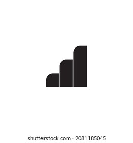 
stairs, three folds simple symbol logo vector
