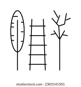stairs and tool for care house plant color icon vector. stairs and tool for care house plant sign. isolated symbol illustration