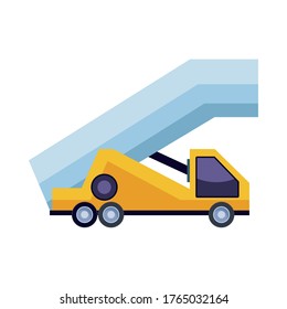 stairs truck airport vehicle icon vector illustration design