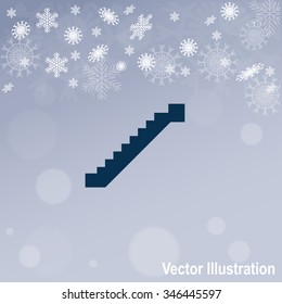 Stairs. Up. Vector icon.