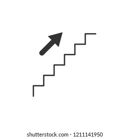 stairs, upstairs line icon. Simple, modern flat vector illustration for mobile app, website or desktop app on gray background