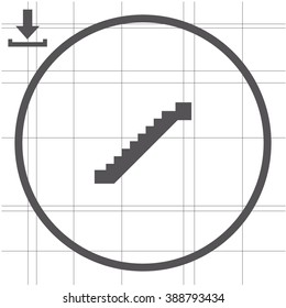 Stairs. Up.Vector icon.