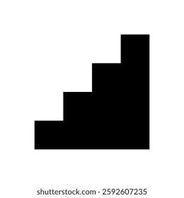 Stairs vector element silhouette. step to success. stairs symbol flat illustration on white background