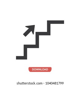 Stairs up vector icon